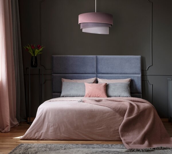 Duolla - Lampadario a sospensione con filo TRIO 1xE27/15W/230V diametro 45 cm rosa/grigio/bianco