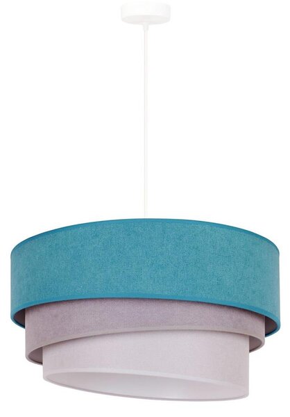 Duolla - Lampadario a sospensione con filo TRIO 1xE27/15W/230V diametro 45 cm turchese/grigio/bianco