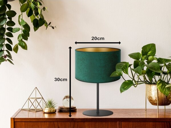 Duolla - Lampada da tavolo ROLLER 1xE14/15W/230V diametro 20 cm verde scuro/oro