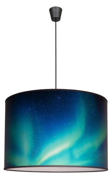 Duolla - Lampadario a sospensione con filo PRINT L 1xE27/40W/230V diametro 45 cm nero/turchese