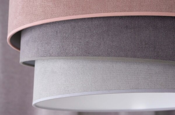 Duolla - Lampadario a sospensione con filo TRIO 1xE27/15W/230V diametro 45 cm rosa/grigio/bianco