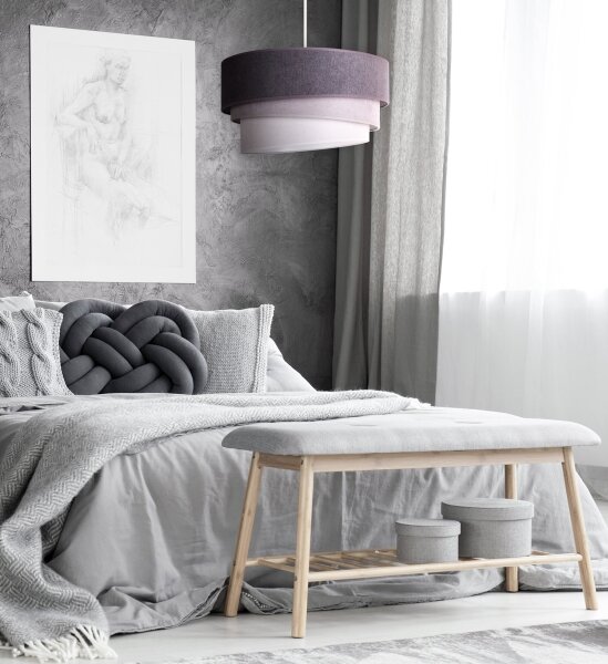 Duolla - Lampadario a sospensione con filo TRIO 1xE27/15W/230V diametro 45 cm antracite/grigio/bianco