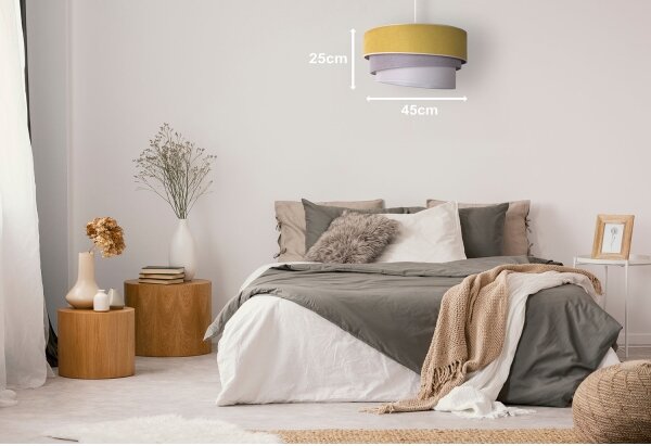 Duolla - Lampadario a sospensione con filo TRIO 1xE27/15W/230V diametro 45 cm giallo/grigio/bianco