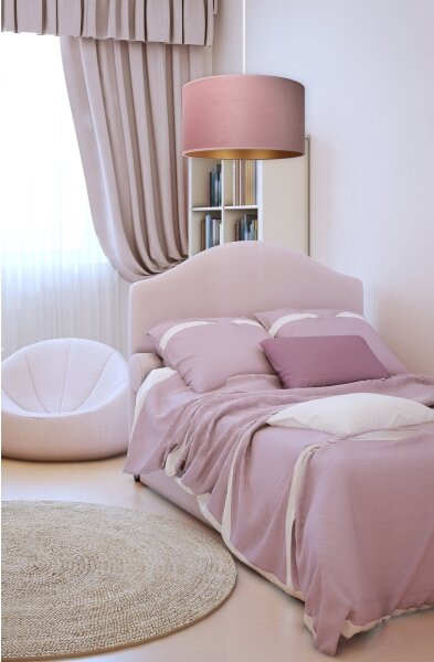Duolla - Lampadario a sospensione con filo ROLLER 1xE27/15W/230V diametro 40 cm rosa/oro