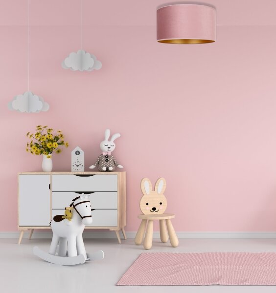 Duolla - Plafoniera ROLLER 1xE27/15W/230V diametro 40 cm rosa/oro