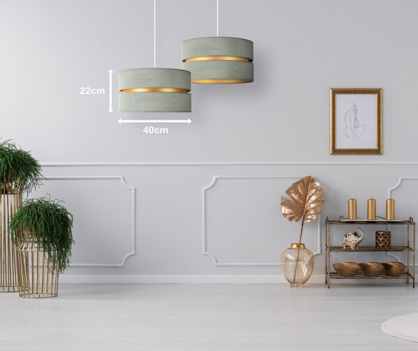 Duolla - Lampadario a sospensione con filo DUO 1xE27/15W/230V diametro 40 cm luce verde/oro