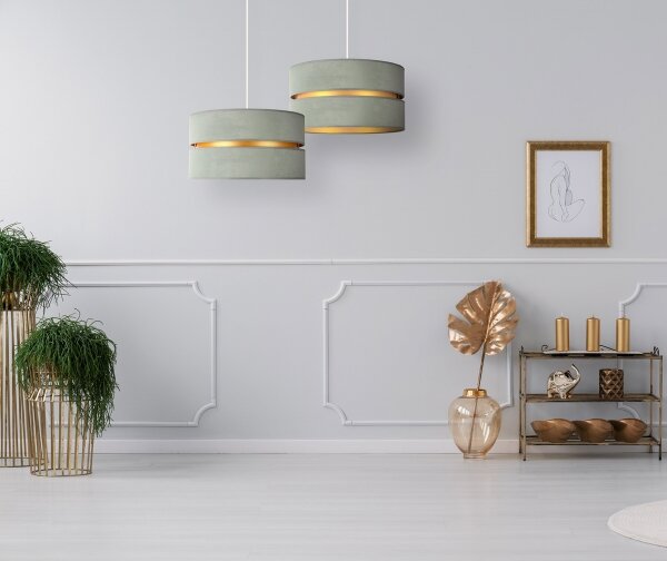 Duolla - Lampadario a sospensione con filo DUO 1xE27/15W/230V diametro 40 cm luce verde/oro