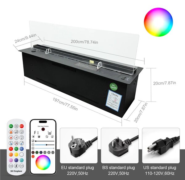Camino a risparmio idrico - Riscaldamento d'ambiente - Umidificatore - Camino per aromaterapia - Camino a LED