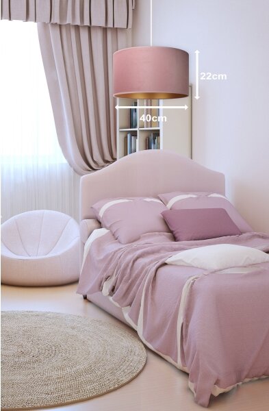 Duolla - Lampadario a sospensione con filo ROLLER 1xE27/15W/230V diametro 40 cm rosa/oro