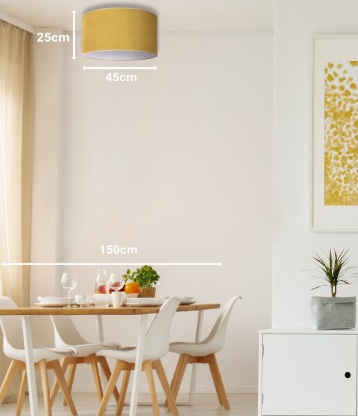 Duolla - Plafoniera BRISTOL 1xE27/15W/230V d. 45 cm giallo/bianco