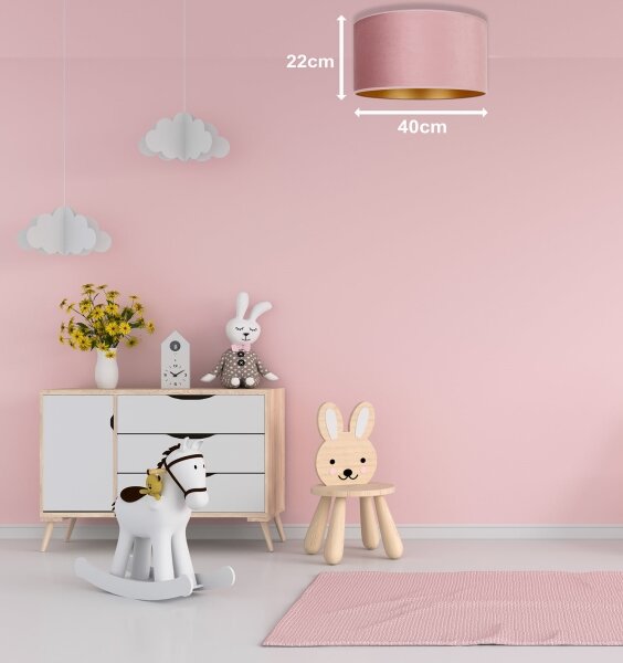 Duolla - Plafoniera ROLLER 1xE27/15W/230V diametro 40 cm rosa/oro