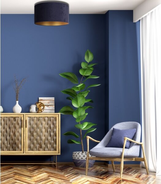 Duolla - Plafoniera ROLLER 1xE27/15W/230V diametro 40 cm blu/oro