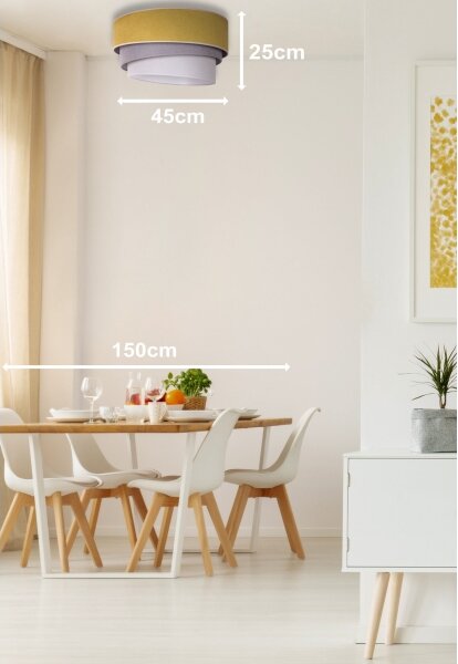 Duolla - Plafoniera TRIO 1xE27/15W/230V diametro 45 cm giallo/grigio/bianco