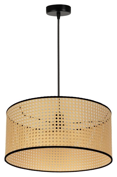 Duolla - Lampadario a sospensione con filo ROLLER 1xE27/15W/230V diametro 45 cm rattan/nero