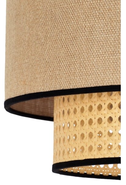 Duolla - Lampadario a sospensione con filo BOHO 1xE27/15W/230V diametro 45 cm beige/rattan