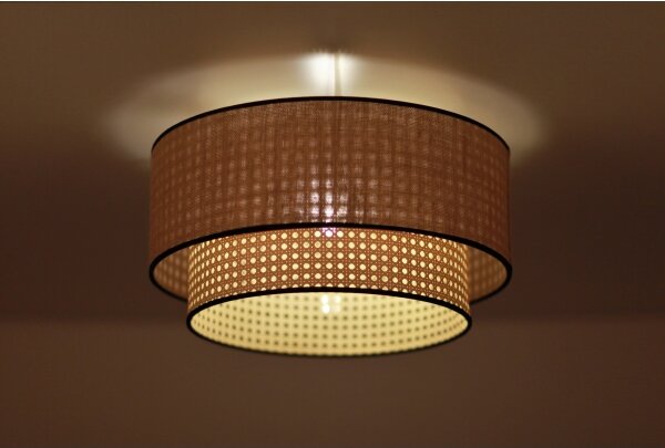 Duolla - Plafoniera BOHO 1xE27/15W/230V diametro 45 cm beige/rattan