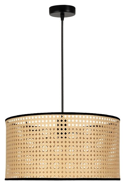 Duolla - Lampadario a sospensione con filo ROLLER 1xE27/15W/230V diametro 45 cm rattan/nero