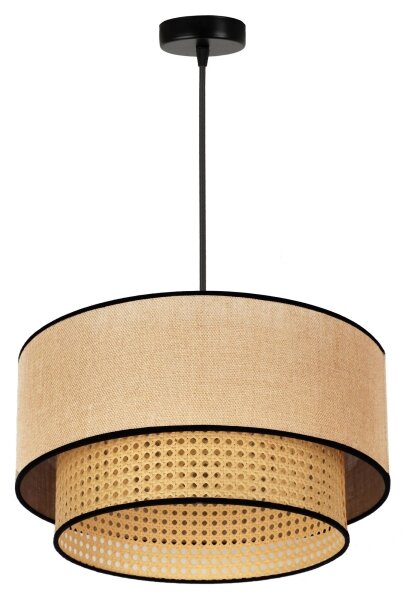 Duolla - Lampadario a sospensione con filo BOHO 1xE27/15W/230V diametro 45 cm beige/rattan