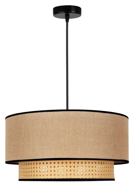 Duolla - Lampadario a sospensione con filo BOHO 1xE27/15W/230V diametro 45 cm beige/rattan