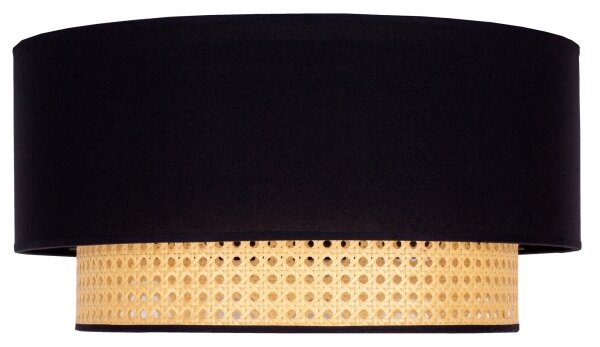 Duolla - Plafoniera BOHO 1xE27/15W/230V diametro 45 cm nero/rattan