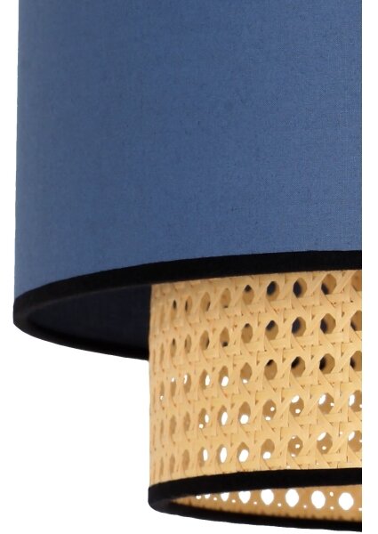Duolla - Plafoniera BOHO 1xE27/15W/230V diametro 45 cm blu/rattan