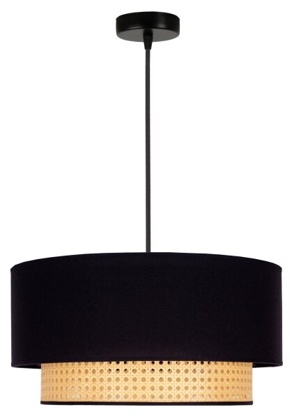 Duolla - Lampadario a sospensione con filo BOHO 1xE27/15W/230V diametro 45 cm nero/rattan