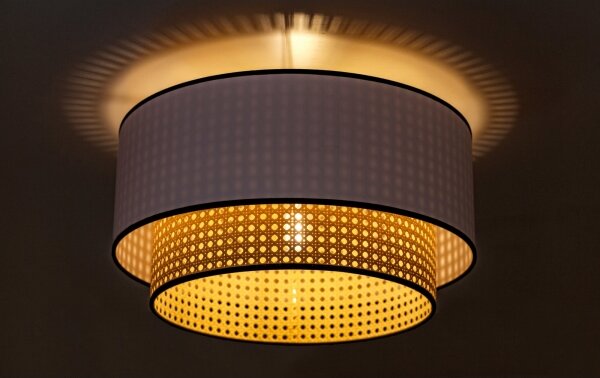Duolla - Plafoniera BOHO 1xE27/15W/230V diametro 45 cm bianco/rattan