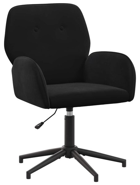 Sedia girevole vidaXL, 54 x 55 x 90 cm, nera, in velluto (V)