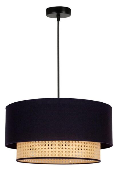 Duolla - Lampadario a sospensione con filo BOHO 1xE27/15W/230V diametro 45 cm nero/rattan