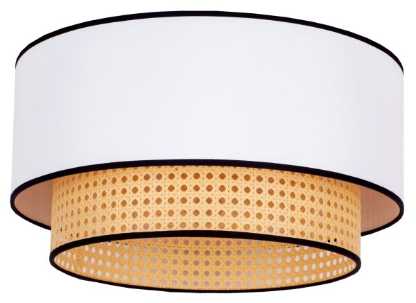 Duolla - Plafoniera BOHO 1xE27/15W/230V diametro 45 cm bianco/rattan