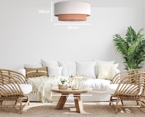 Duolla - Plafoniera BOHO 3xE27/15W/230V diam. 60 cm crema/beige