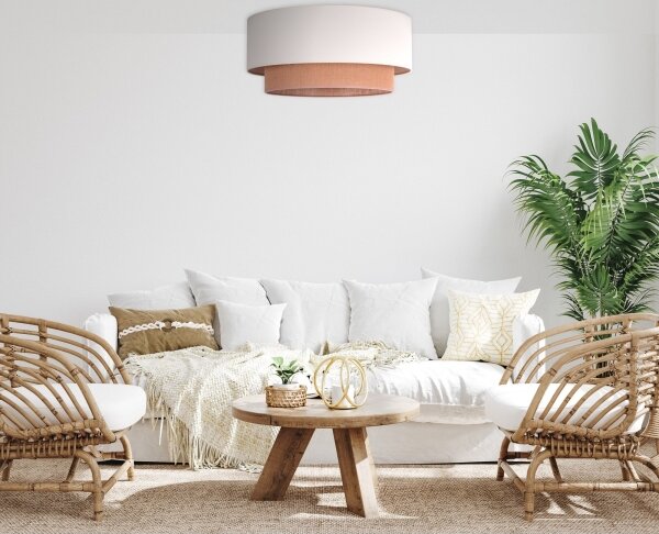 Duolla - Plafoniera BOHO 3xE27/15W/230V diam. 60 cm crema/beige