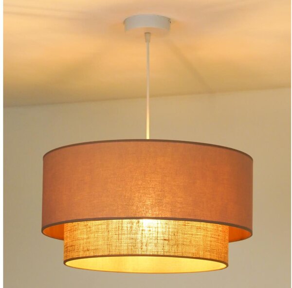 Duolla - Lampadario a sospensione con filo BOHO 1xE27/15W/230V diametro 45 cm beige/marrone