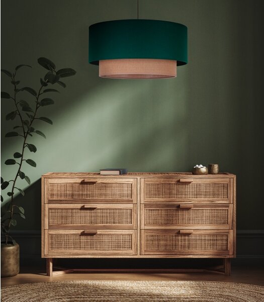 Duolla - Lampadario a sospensione con filo BOHO 1xE27/15W/230V diametro 45 cm verde/marrone