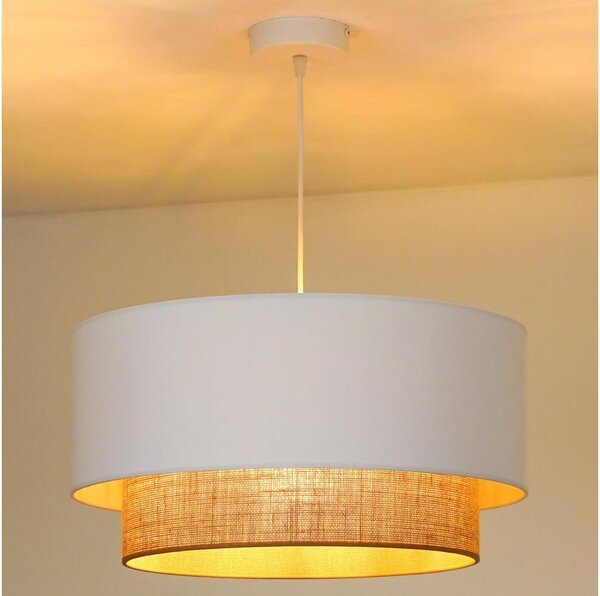 Duolla - Lampadario a sospensione con filo BOHO 1xE27/15W/230V diametro 45 cm bianco/marrone
