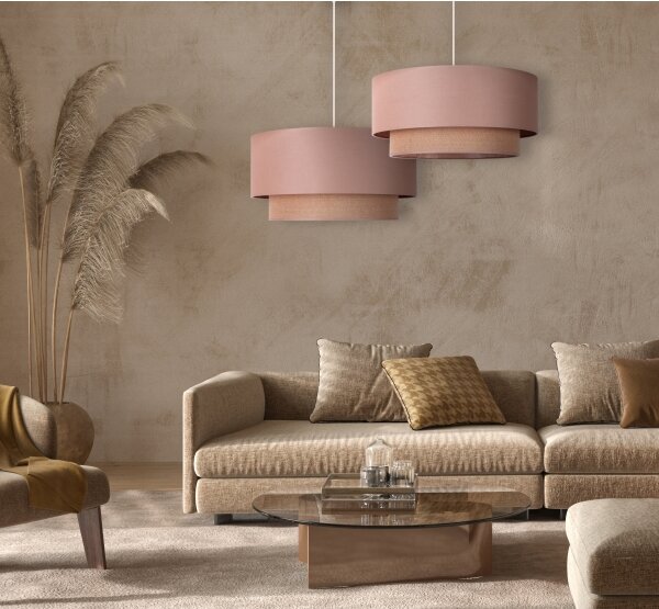 Duolla - Lampadario a sospensione con filo BOHO 1xE27/15W/230V diametro 45 cm beige/marrone