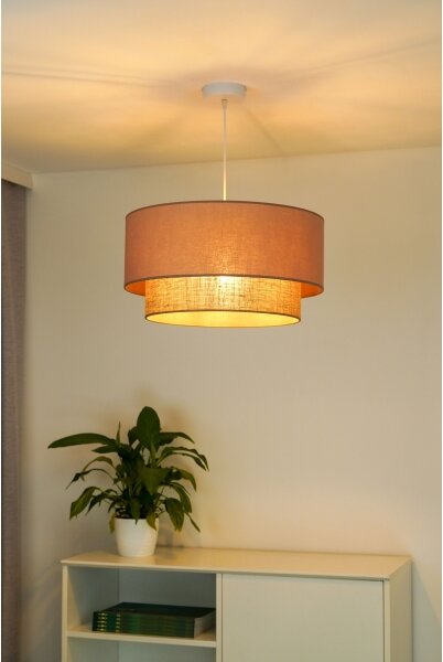 Duolla - Lampadario a sospensione con filo BOHO 1xE27/15W/230V diametro 45 cm beige/marrone