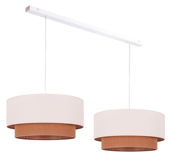 Duolla - Lampadario a sospensione con filo BOHO 2xE27/15W/230V beige/marrone