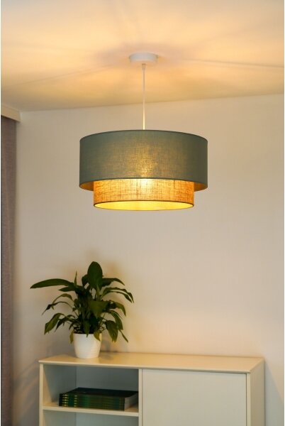 Duolla - Lampadario a sospensione con filo BOHO 1xE27/15W/230V diametro 45 cm verde/marrone