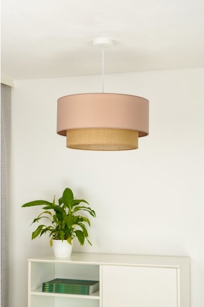Duolla - Lampadario a sospensione con filo BOHO 1xE27/15W/230V diametro 45 cm beige/marrone