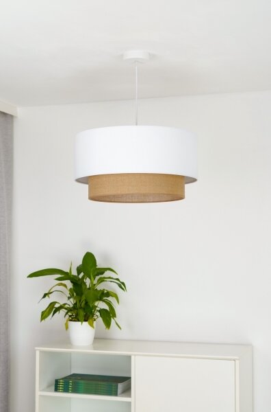 Duolla - Lampadario a sospensione con filo BOHO 1xE27/15W/230V diametro 45 cm bianco/marrone