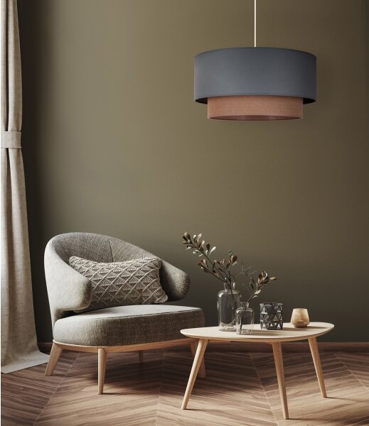 Duolla - Lampadario a sospensione con filo BOHO 1xE27/15W/230V diametro 45 cm verde/marrone