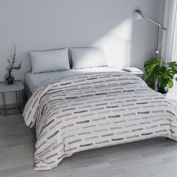 Trapunta Invernale Karma Singolo 170x260 cm in Poliestere Fun Tortora