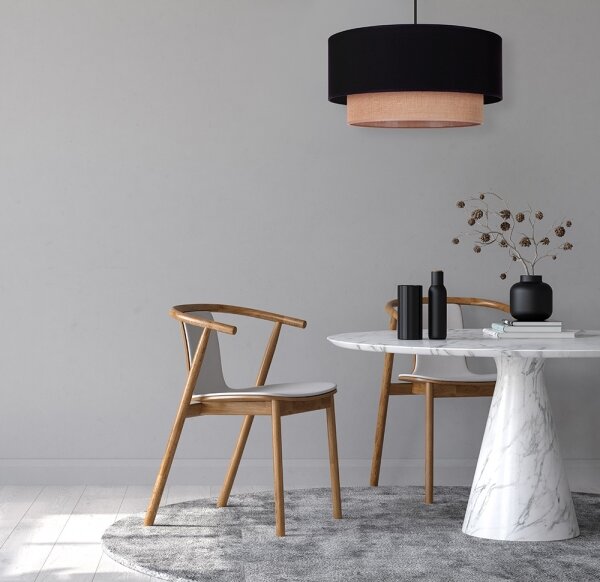 Duolla - Lampadario a sospensione con filo BOHO 1xE27/15W/230V diametro 45 cm nero/marrone