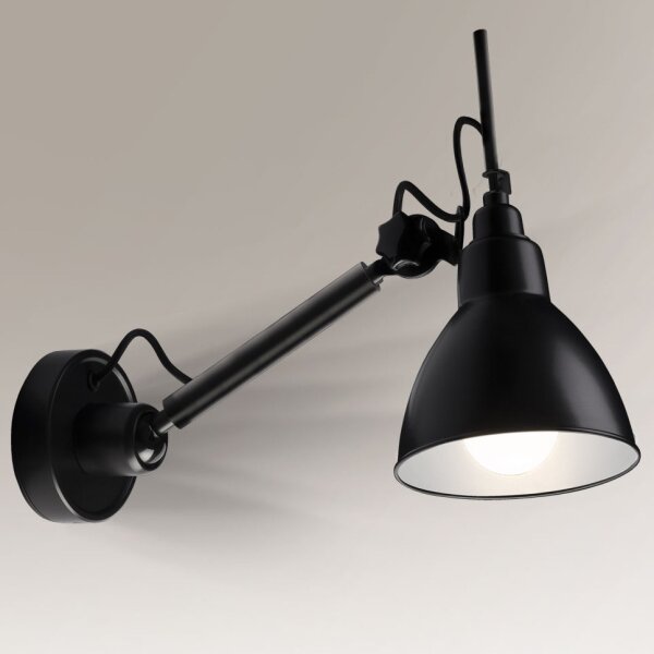 Shilo 4481 - Lampada da muro DAISEN 1xE27/15W/230V nera