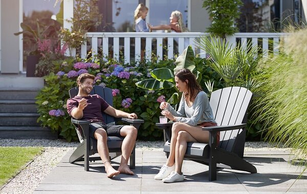 Sedia da Giardino Keter Alpine Adirondack 80x93x93 cm con porta bicchiere Grafite