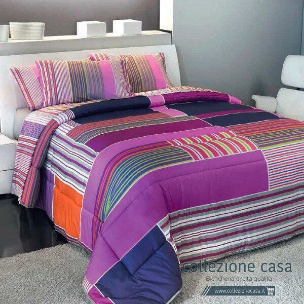 Trapunta Invernale Elegant - Arancio/Giallo, Matrimoniale 260x260 Cm, In Microfibra E Poliestere - Foto 2