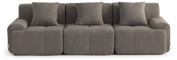 DIVANO MODULARE MILYSOFA SOFAMOUS, 3 posti, design lineare, tessuto in chenille, color grigio antracite