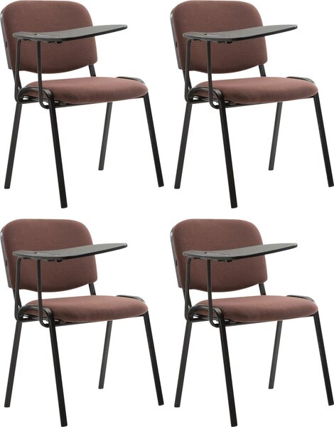 Set di 4 sedie CLP "Ken" con tavolino ribaltabile e rivestimento in tessuto grigio