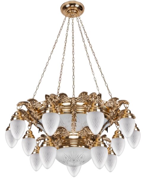Kemar OW150 - Lampadario OURO EAGLE 15xE27/60W/230V + 6xE27/100W/230V